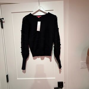 Black Knit Sweater with sleeve detail and Pom Pom Lilly Pulitzer size xs
